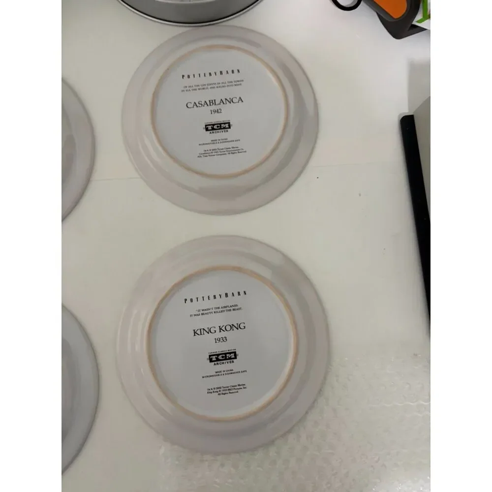 2002 Turner Classic Movie Archives 4 plate set inside metal movie reel tin